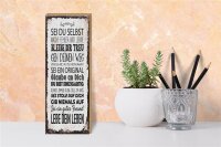 Holzschild Spruch Sei du selbst mache Fehler lerne 10x27cm