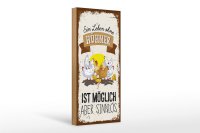 Holzschild Spruch Leben ohne Hühner sinnlos 10x27cm