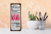 Holzschild Spruch Mama Lehrerin Freundin Köchin 10x27cm