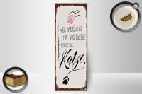 Holzschild Spruch Katze Wer Narben hat was erlebt 10x27cm