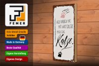Holzschild Spruch Katze Wer Narben hat was erlebt 10x27cm