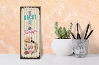 Holzschild Spruch wer nackt badet keine Bikinifigur 10x27cm