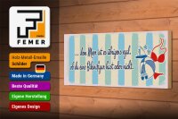 Holzschild Spruch Meer Urlaub egal ob du Bikinifigur 27x10cm
