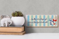 Holzschild Spruch Meer Urlaub egal ob du Bikinifigur 27x10cm