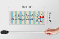 Holzschild Spruch Meer Urlaub egal ob du Bikinifigur 27x10cm