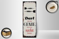 Holzschild Spruch Dart Genie kann man nicht lernen 10x27cm
