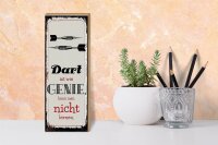 Holzschild Spruch Dart Genie kann man nicht lernen 10x27cm