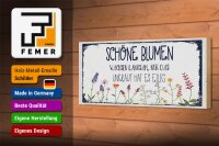 Holzschild Spruch schöne Blumen wachsen langsam 27x10cm