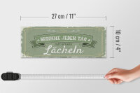 Holzschild Spruch Beginne jeden Tag mit dem Lächeln 27x10cm