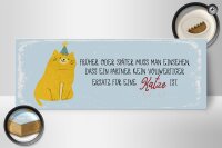 Holzschild Spruch kein Ersatz für eine Katze 27x10cm