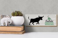 Holzschild Spruch Bullshit Corner Stier 27x10cm Wanddeko