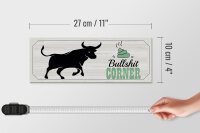 Holzschild Spruch Bullshit Corner Stier 27x10cm Wanddeko