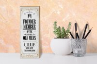 Holzschild Spruch Männer old mens Club Never Happy 10x27cm