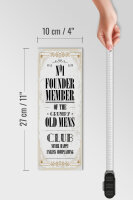Holzschild Spruch Männer old mens Club Never Happy 10x27cm