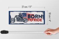 Holzschild Spruch Biker Born to Ride USA 27x10cm Motorcycle