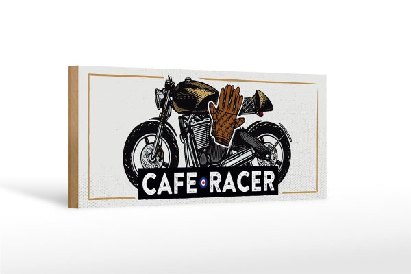 Holzschild Motorcycle Cafe Racer Motorrad 27x10cm
