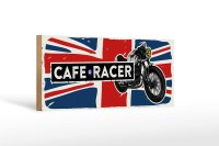 Holzschild Motorcycle Cafe Racer Motorrad UK 27x10cm