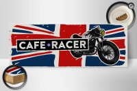 Holzschild Motorcycle Cafe Racer Motorrad UK 27x10cm