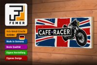 Holzschild Motorcycle Cafe Racer Motorrad UK 27x10cm