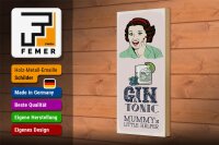 Holzschild Spruch lustig Gin Tonic Mummy´s Helper 10x27cm