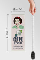 Holzschild Spruch lustig Gin Tonic Mummy´s Helper 10x27cm