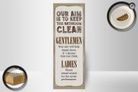 Holzschild Spruch Keep this bathroom clean 10x27cm