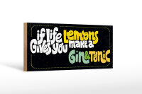 Holzschild Spruch life gives Lemons make Gin & Tonic...