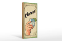 Holzschild Cheers Gin Tonic Lemon Prost 10x27cm