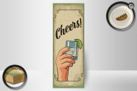 Holzschild Cheers Gin Tonic Lemon Prost 10x27cm
