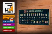 Holzschild 50 Fabulous Cocktails Drinks 27x10cm