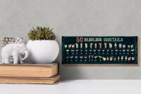 Holzschild 50 Fabulous Cocktails Drinks 27x10cm
