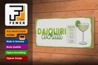 Holzschild Rezept Daiquiri Cocktail Recipe 27x10cm