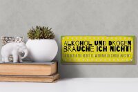 Holzschild 27x10cm und Drogen brauche ich nicht