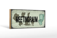 Holzschild Hinweis 27x10cm Meetingraum Toilette Hund