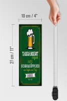 Holzschild 10x27cm Bier Vegan kaltes Schaumsüppchen