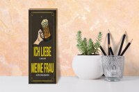 Holzschild Spruch 10x27cm wenn mich meine Frau zum Bier trinken