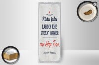 Holzschild Spruch 10x27cm Hinter jeder langen Ehe steckt immer