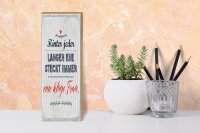 Holzschild Spruch 10x27cm Hinter jeder langen Ehe steckt immer