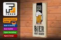 Holzschild 10x27cm Regel Nummer eins Bier geht immer