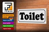 Holzschild Hinweis 27x10cm holländisch Toilet Toilette