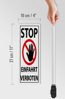 Holzschild Hinweis 10x27cm Stop Einfahrt verboten