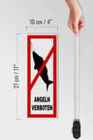 Holzschild Hinweis 10x27cm Angeln verboten