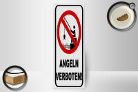 Holzschild Hinweis 10x27cm Angeln verboten Warnschild