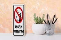 Holzschild Hinweis 10x27cm Angeln verboten Warnschild