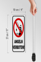 Holzschild Hinweis 10x27cm Angeln verboten Warnschild