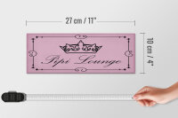 Holzschild Hinweis 27x10cm Pipi Lounge Toilette Krone rosa