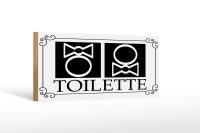 Holzschild Hinweis 27x10cm WC Piktogramm Toilette