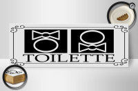 Holzschild Hinweis 27x10cm WC Piktogramm Toilette