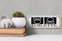 Holzschild Hinweis 27x10cm WC Piktogramm Toilette