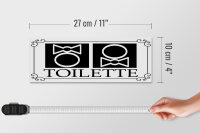 Holzschild Hinweis 27x10cm WC Piktogramm Toilette